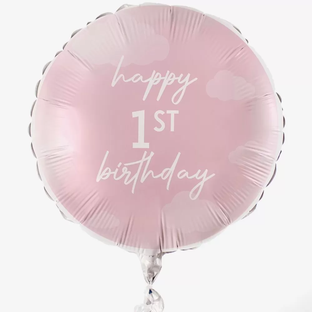 Cheap Ballon Happy 1St Birthday Rose Shaped Helium Balloons