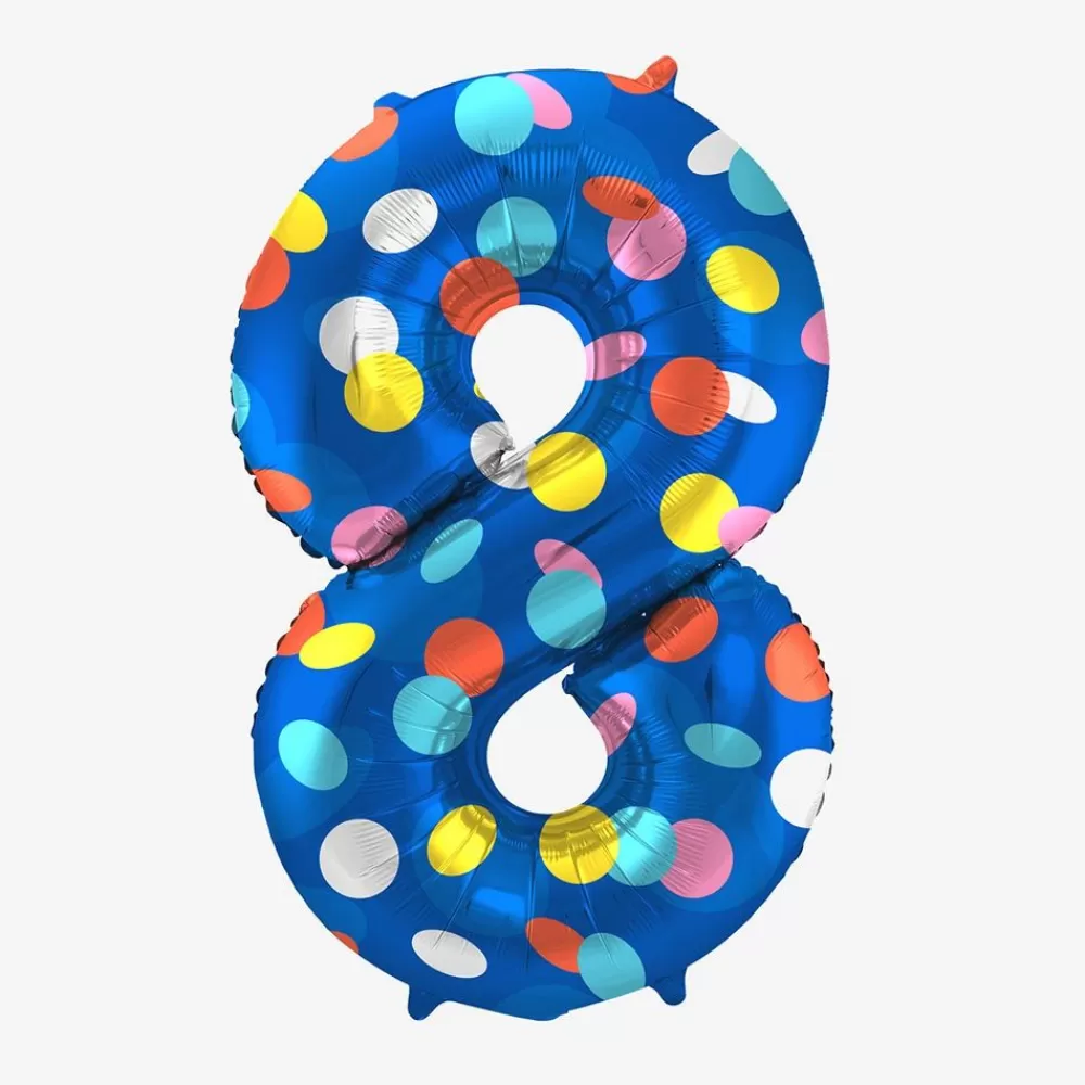 Cheap Ballon Helium Geant - Ballon Chiffre Pois Multicolores Number Balloons