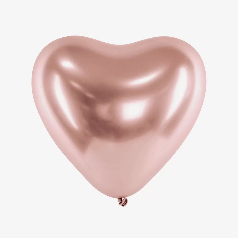 Fashion Balloon: 1 Rose Gold Heart Balloon Plain Balloons