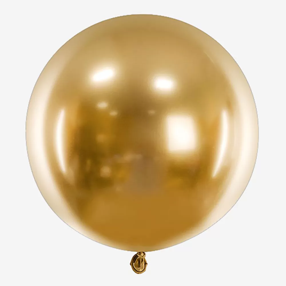 Best Sale Balloon: 1 Round Gold Chrome Balloon (60Cm) Plain Balloons