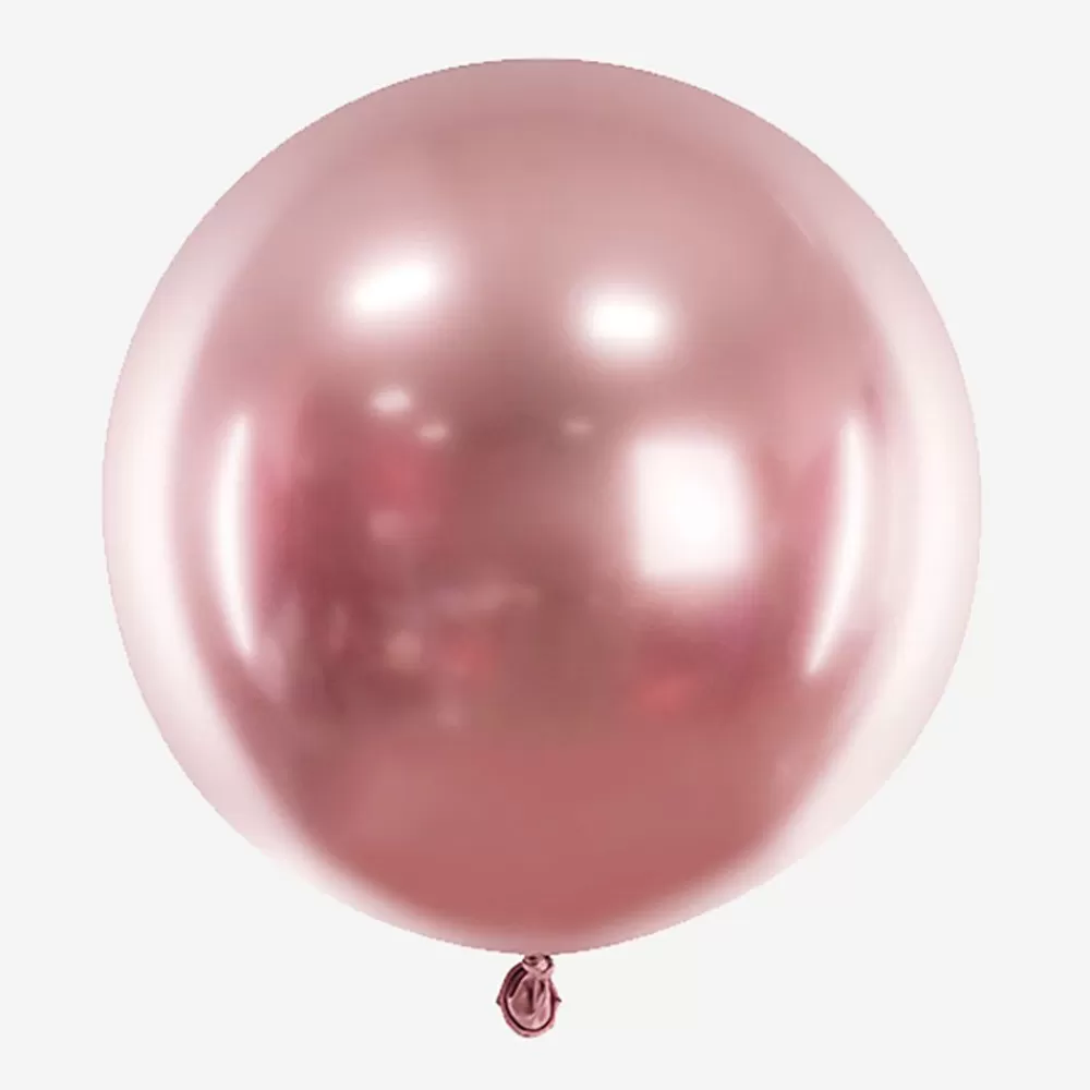 Clearance Balloon: 1 Round Pink Chrome Balloon (60Cm) Plain Balloons