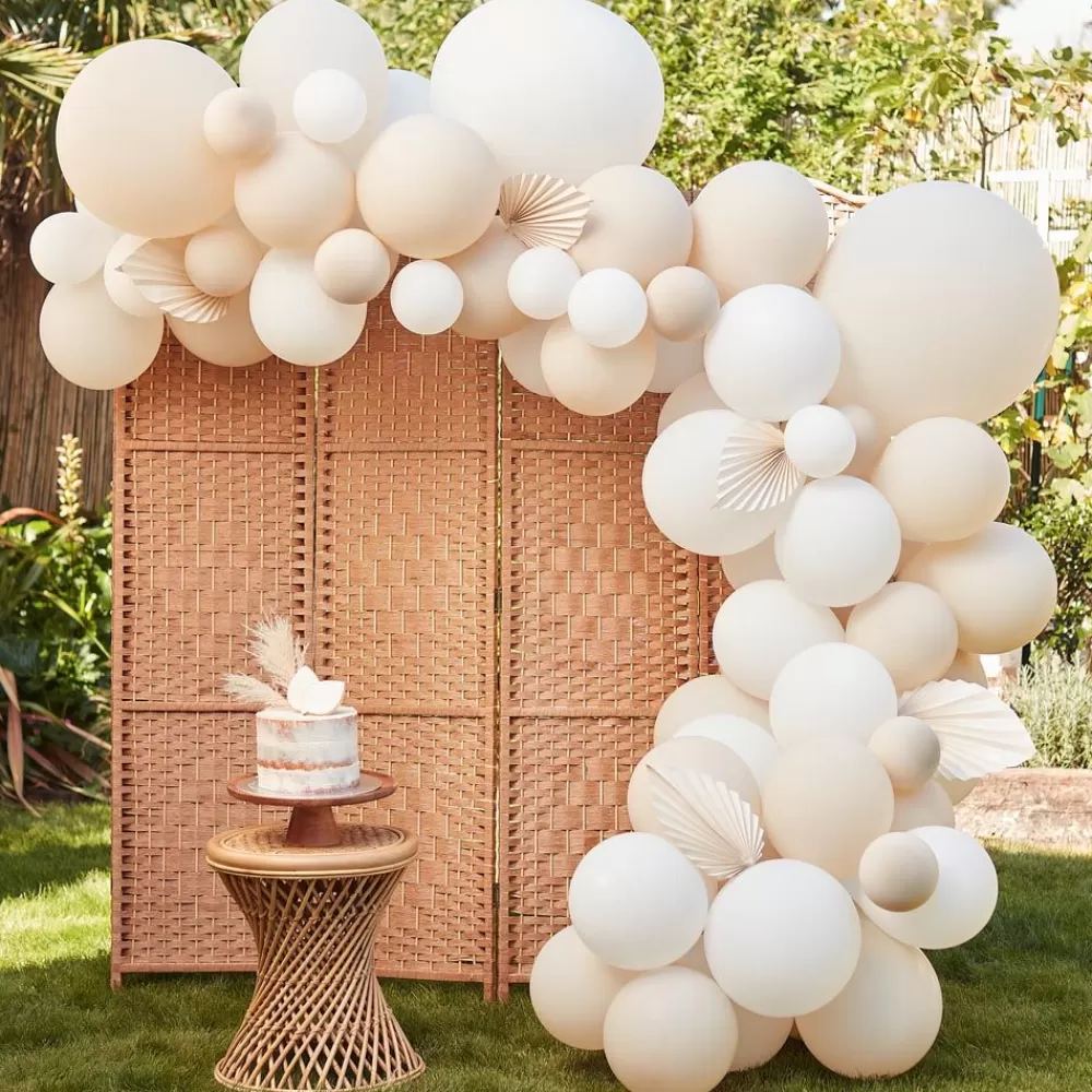 Sale Balloon Arch:: Nude Arch With Palm Leaves Balloon Arch