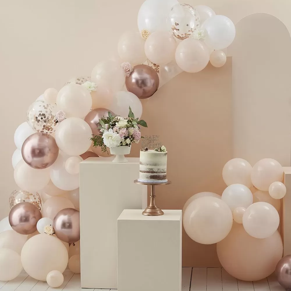 New Balloon Arch: Rose Gold And Champagne Arch Balloon Arch