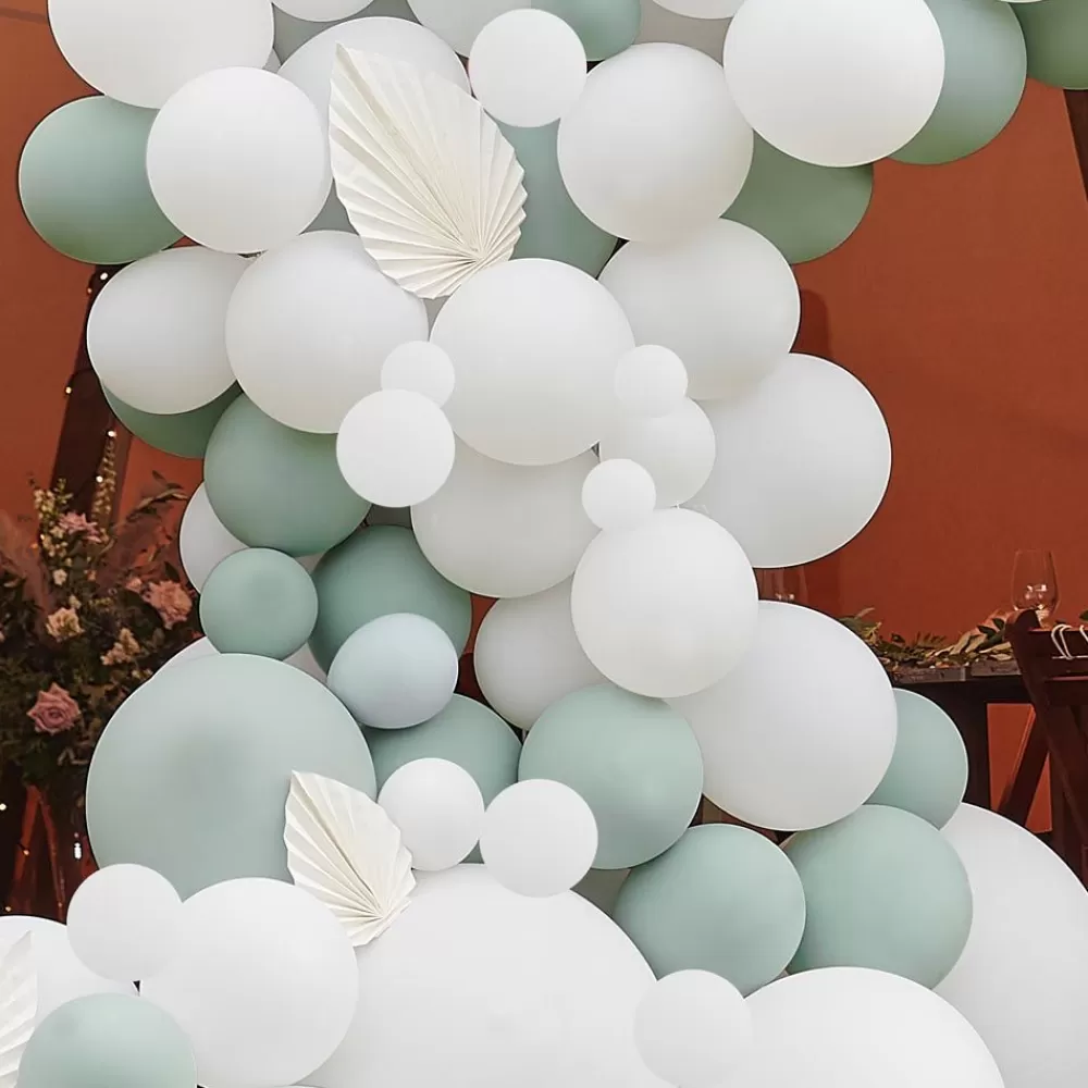 Cheap Balloon Arch: Sage And White Arch Balloon Arch