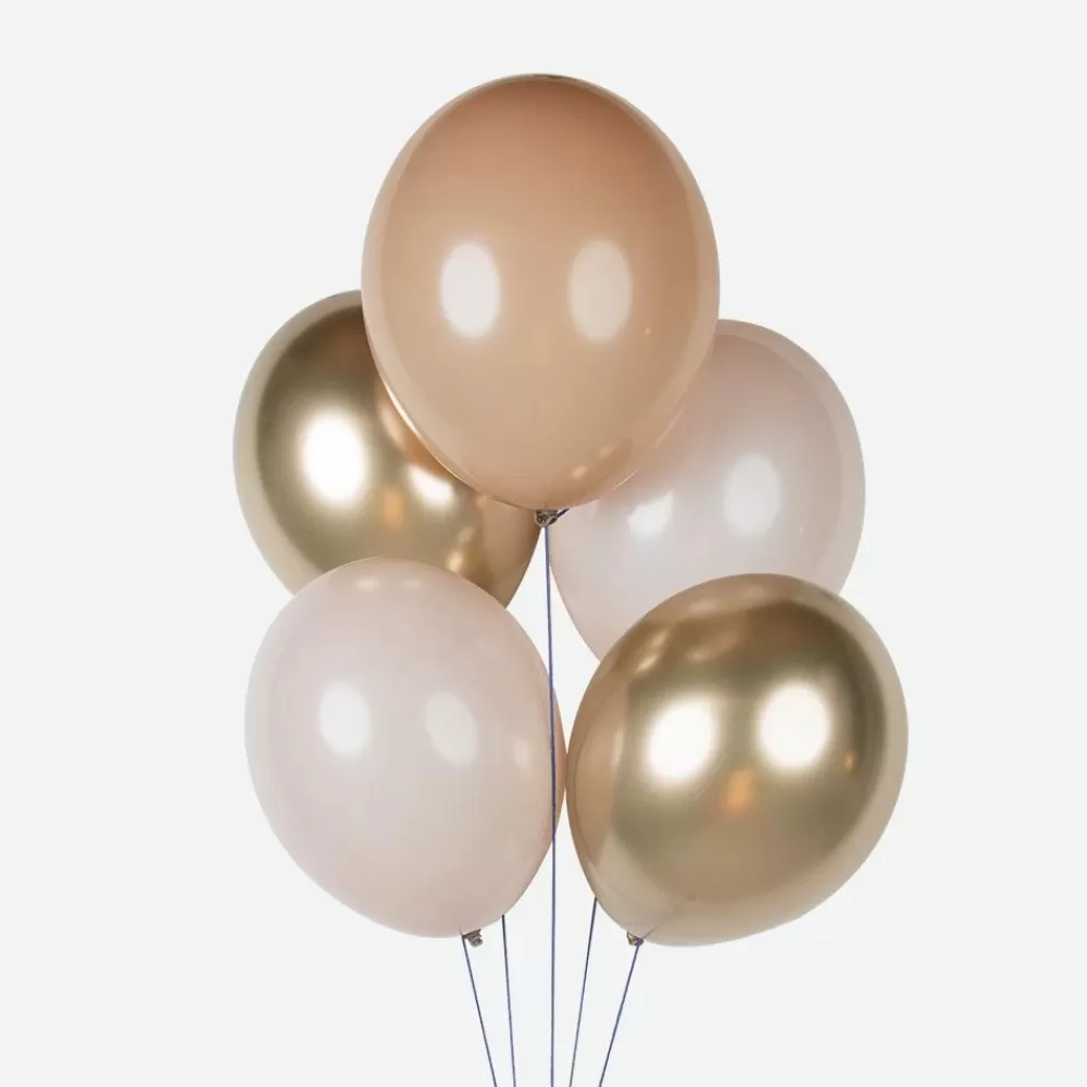 Online Balloons: 10 Golden Mix Balloons Plain Balloons