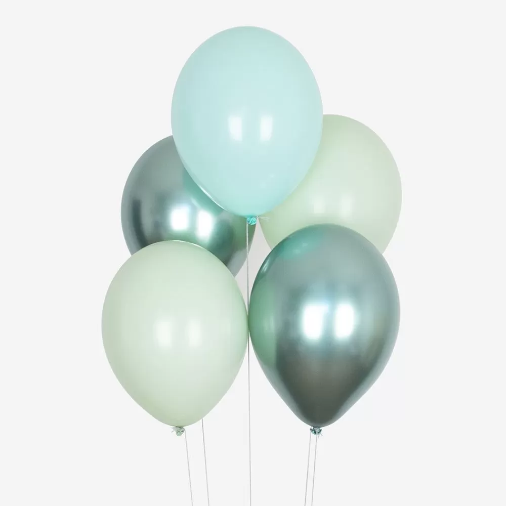 Sale Balloons: 10 Green Mix Balloons Plain Balloons