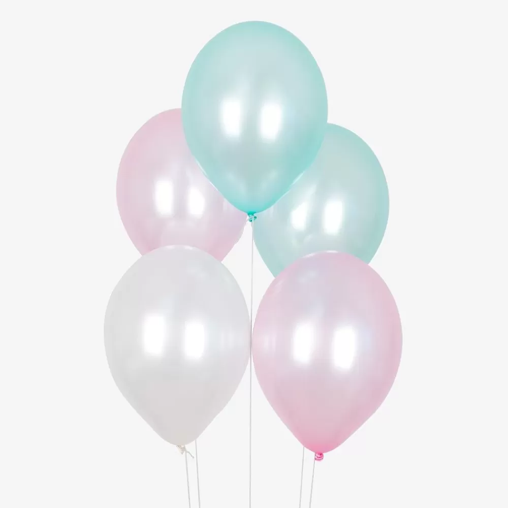 Hot Balloons: 10 Metallic Pastel Mix Balloons Plain Balloons