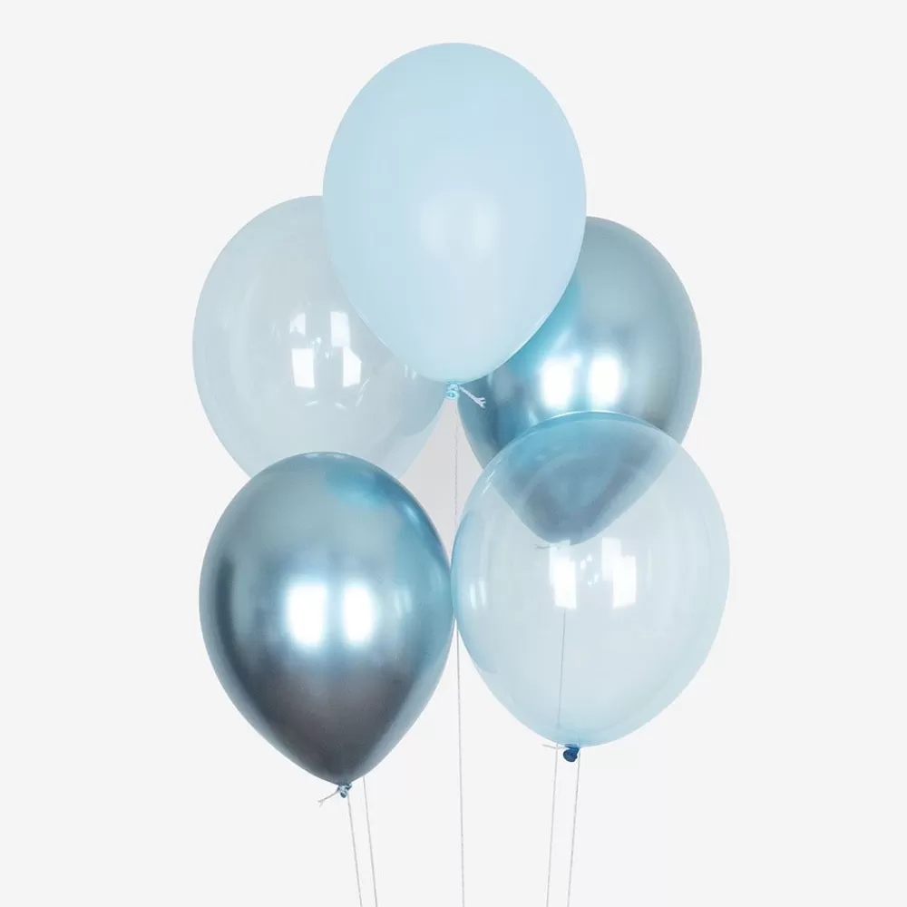 Outlet Balloons: 10 Mix Blue Balloons Plain Balloons