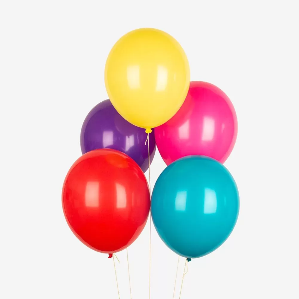 Hot Balloons: 10 Multicolored Balloons Plain Balloons