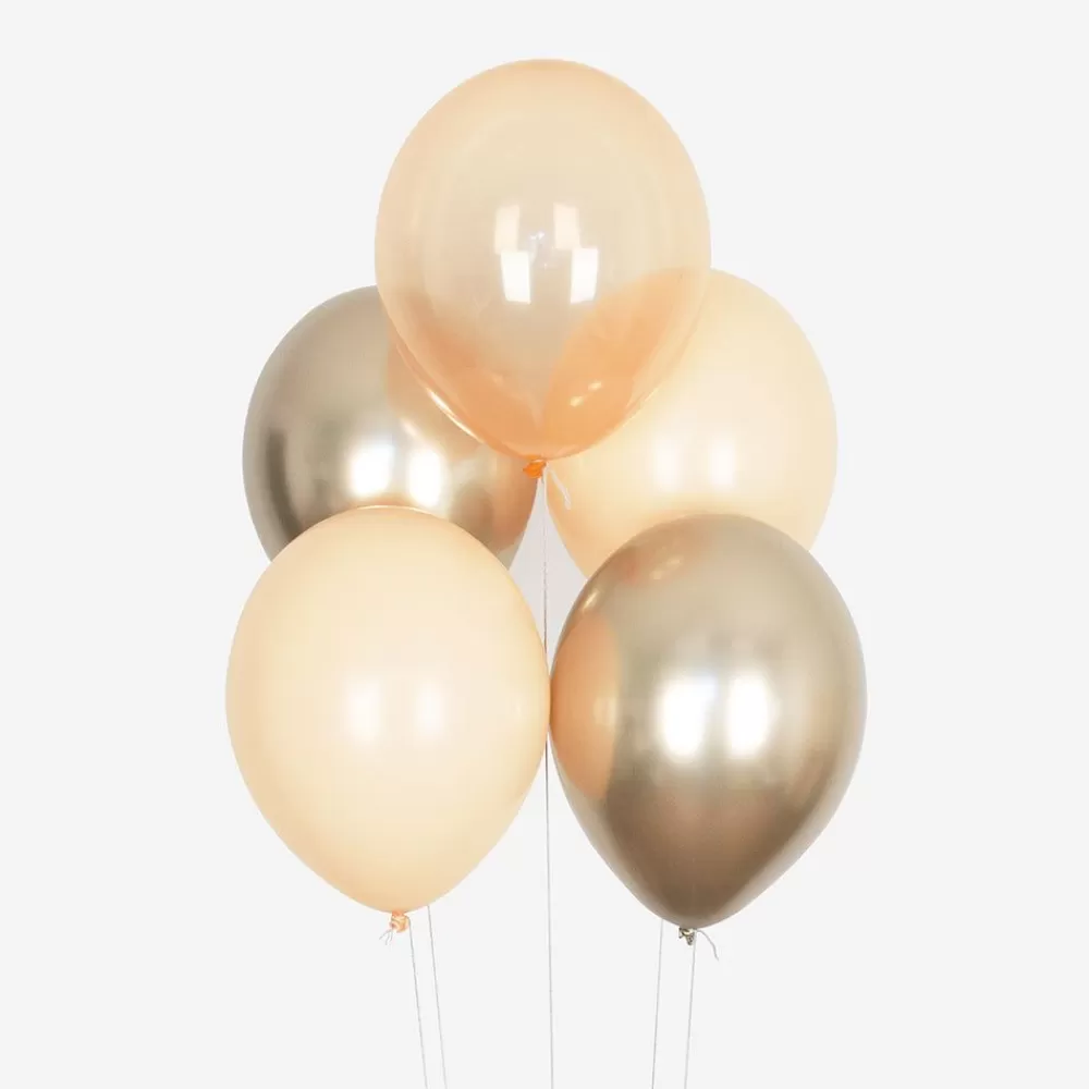 Clearance Balloons: 10 Peach Mix Balloons Plain Balloons