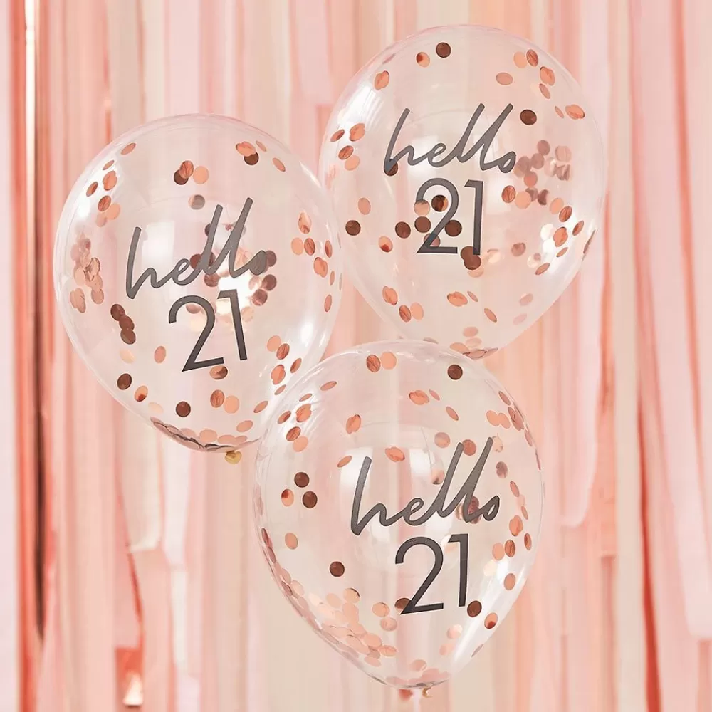 Best Sale Balloons: 5 21St Confetti Balloons Patterned Balloons