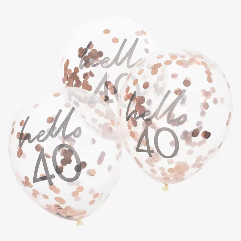 Sale Balloons: 5 40 Years Confetti Balloons Patterned Balloons