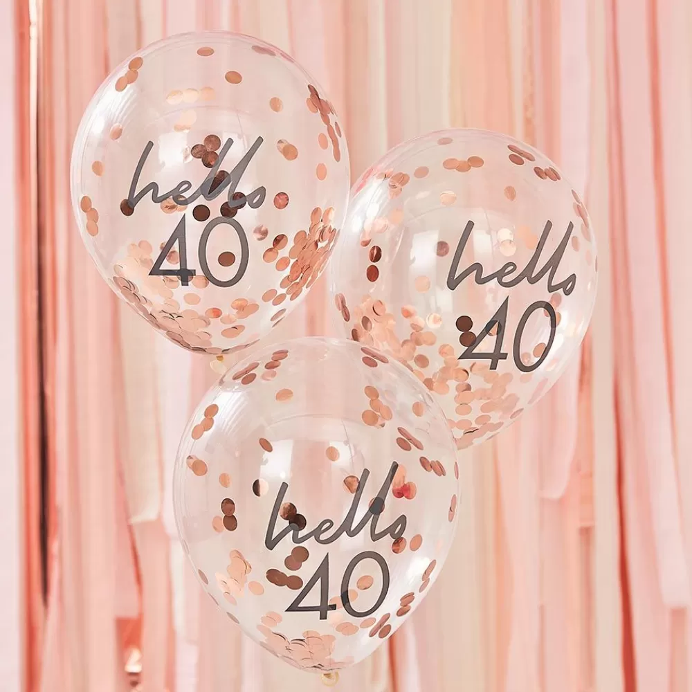 Sale Balloons: 5 40 Years Confetti Balloons Patterned Balloons