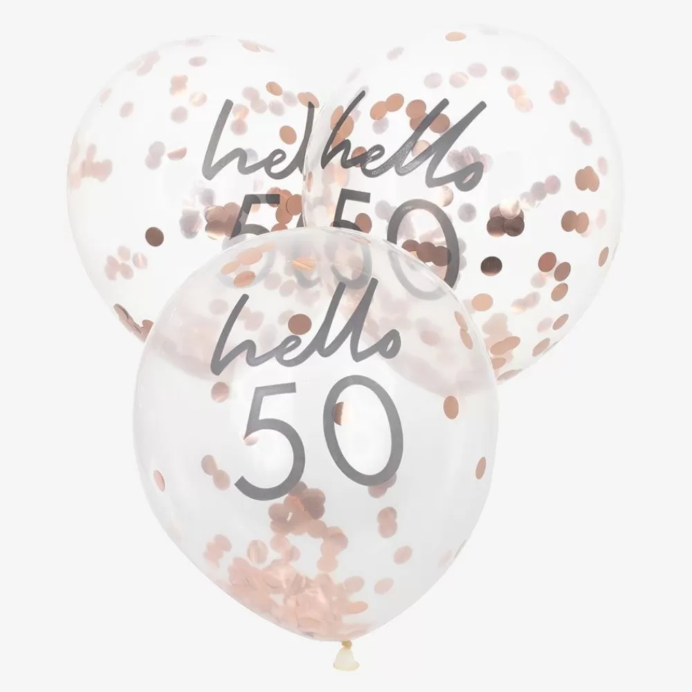 New Balloons: 5 50 Years Confetti Balloons Patterned Balloons