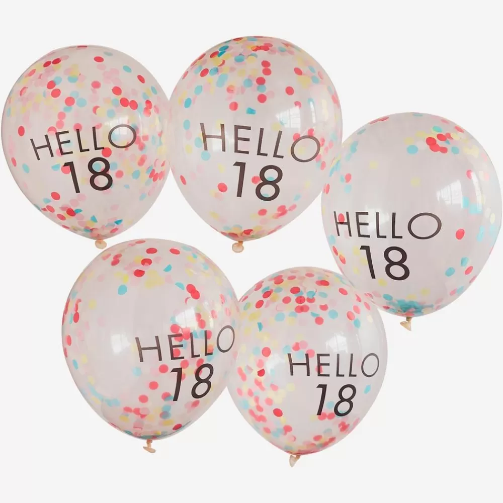 Discount Balloons: 5 Balloons 18 Years Old Patterned Balloons