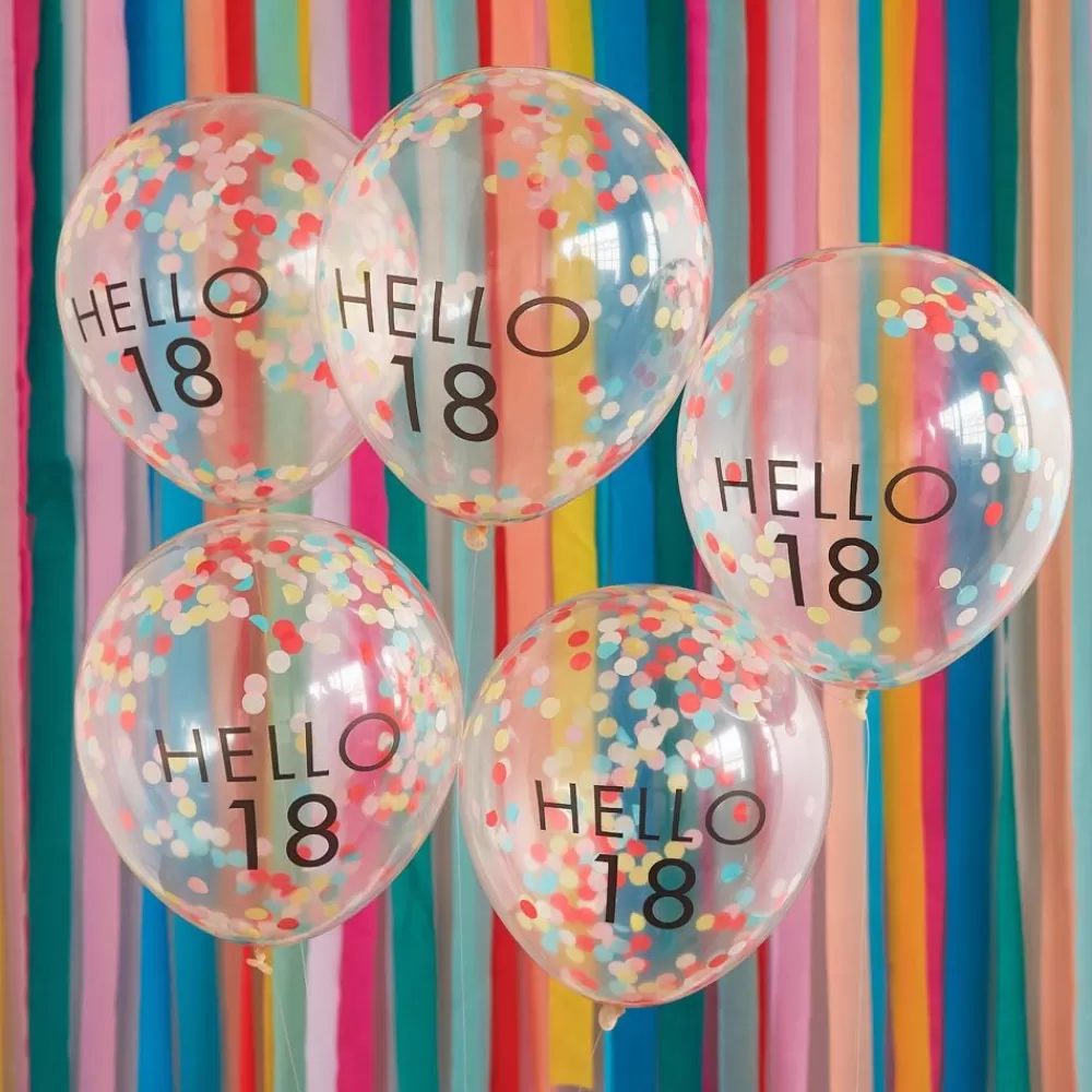 Discount Balloons: 5 Balloons 18 Years Old Patterned Balloons