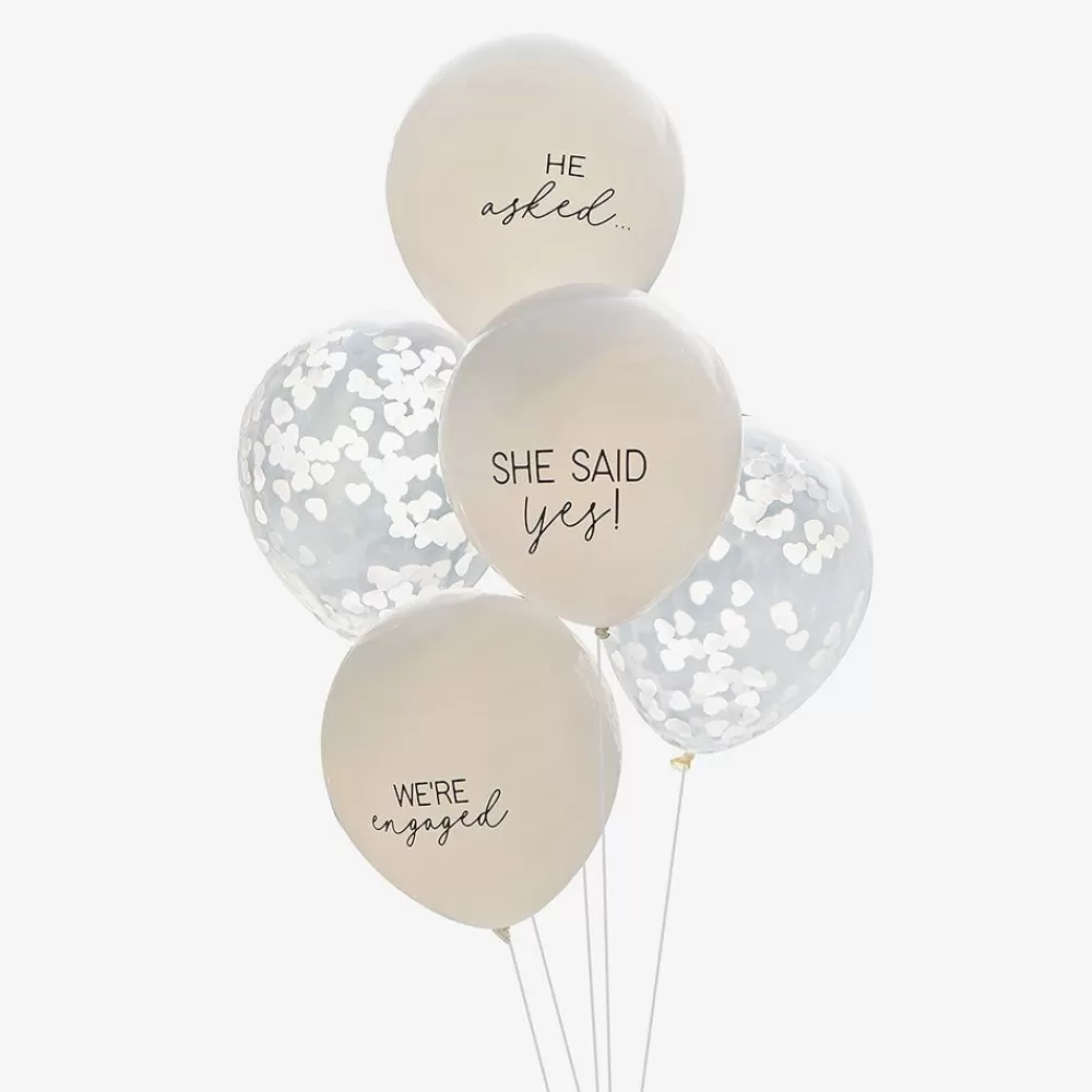 Discount Balloons: 5 Balloons She Said Yes Patterned Balloons