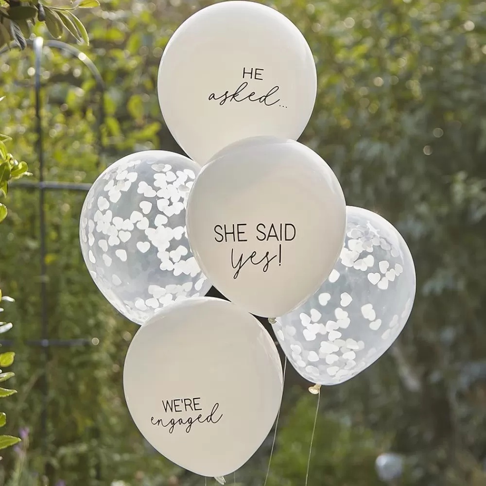 Discount Balloons: 5 Balloons She Said Yes Patterned Balloons