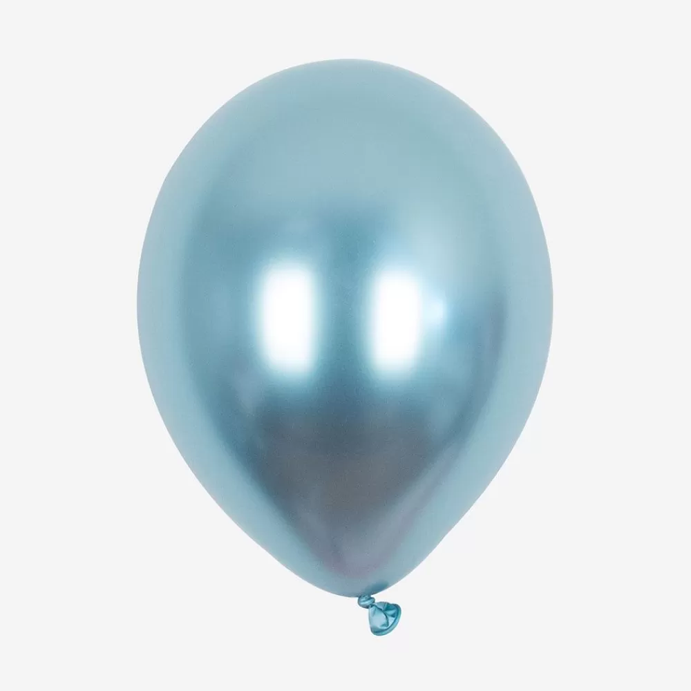 Fashion Balloons: 5 Blue Chrome Balloons Plain Balloons