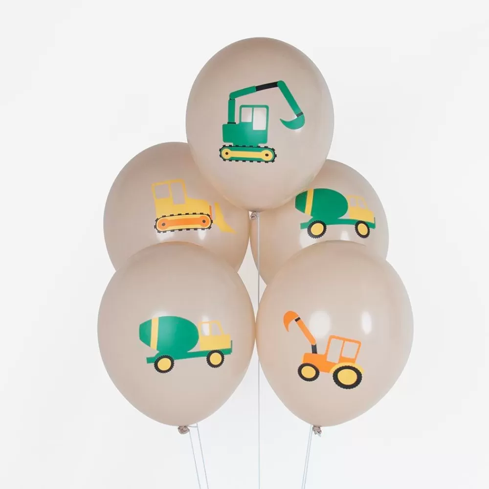 Shop Balloons: 5 Construction Site Balloons Patterned Balloons