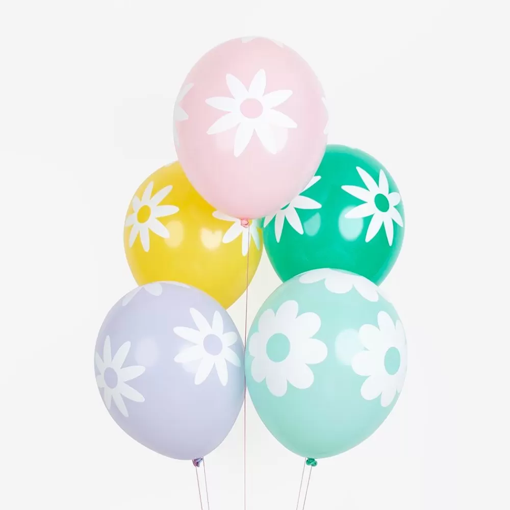 Online Balloons: 5 Daisy Balloons Patterned Balloons