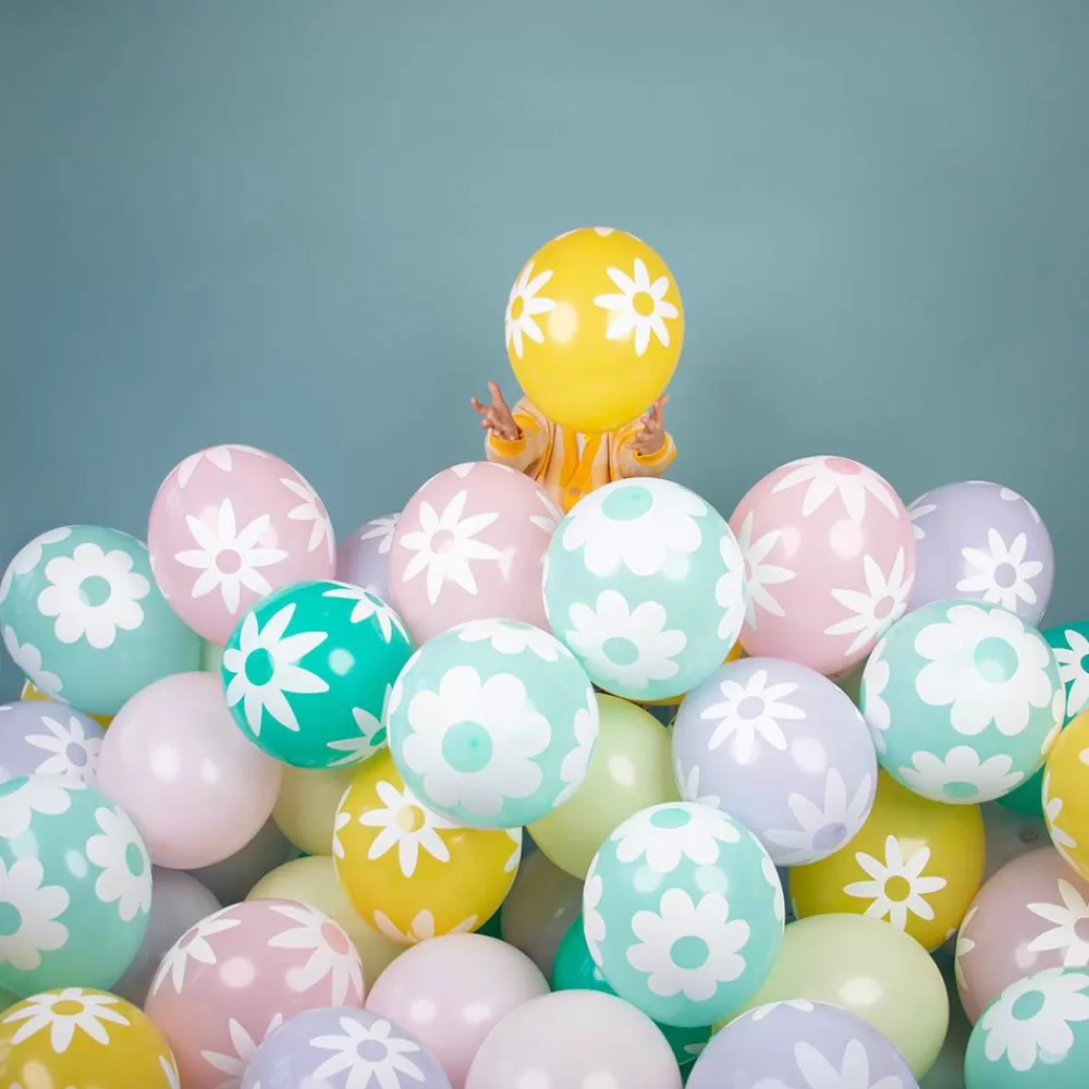 Online Balloons: 5 Daisy Balloons Patterned Balloons