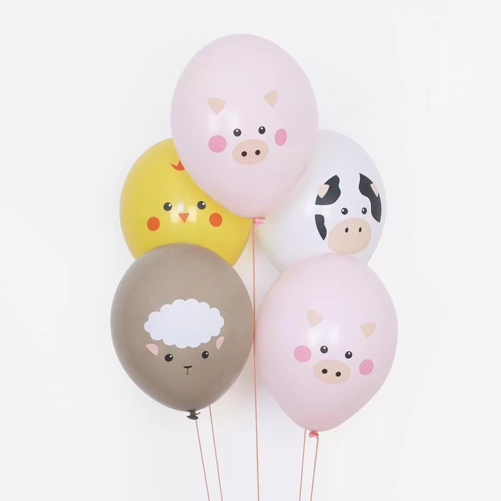 Clearance Balloons: 5 Farm Animal Balloons Patterned Balloons