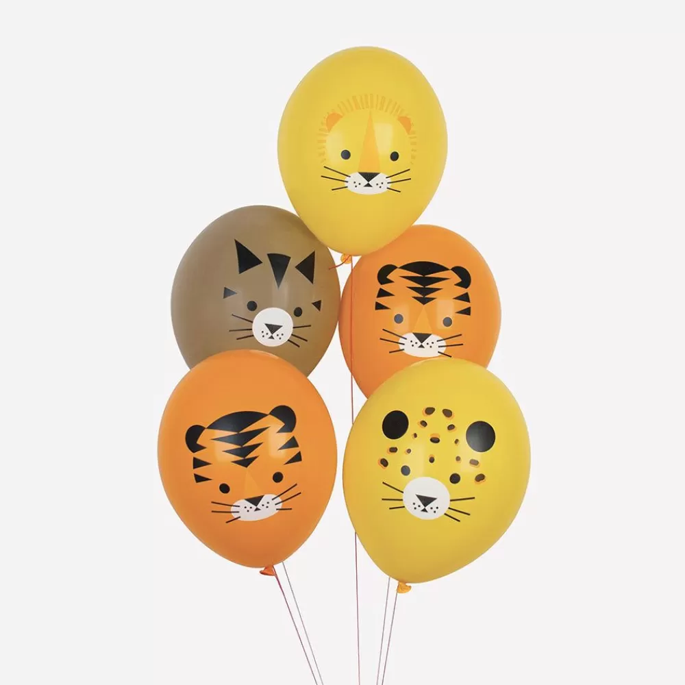 Cheap Balloons: 5 Feline Balloons Patterned Balloons