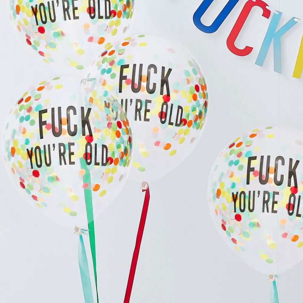 Discount Balloons: 5 Fuck You'Re Old Balloons Patterned Balloons