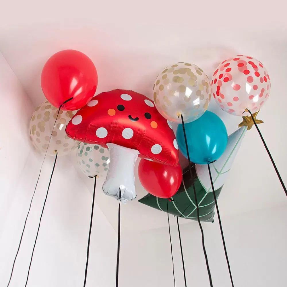 Hot Balloons: 5 Golden Confetti Balloons Patterned Balloons