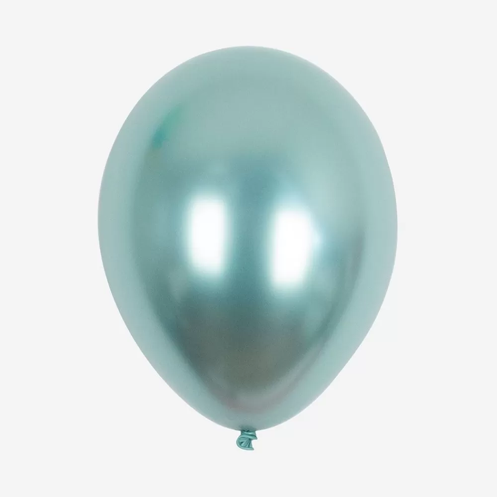 Flash Sale Balloons: 5 Green Chrome Balloons Plain Balloons