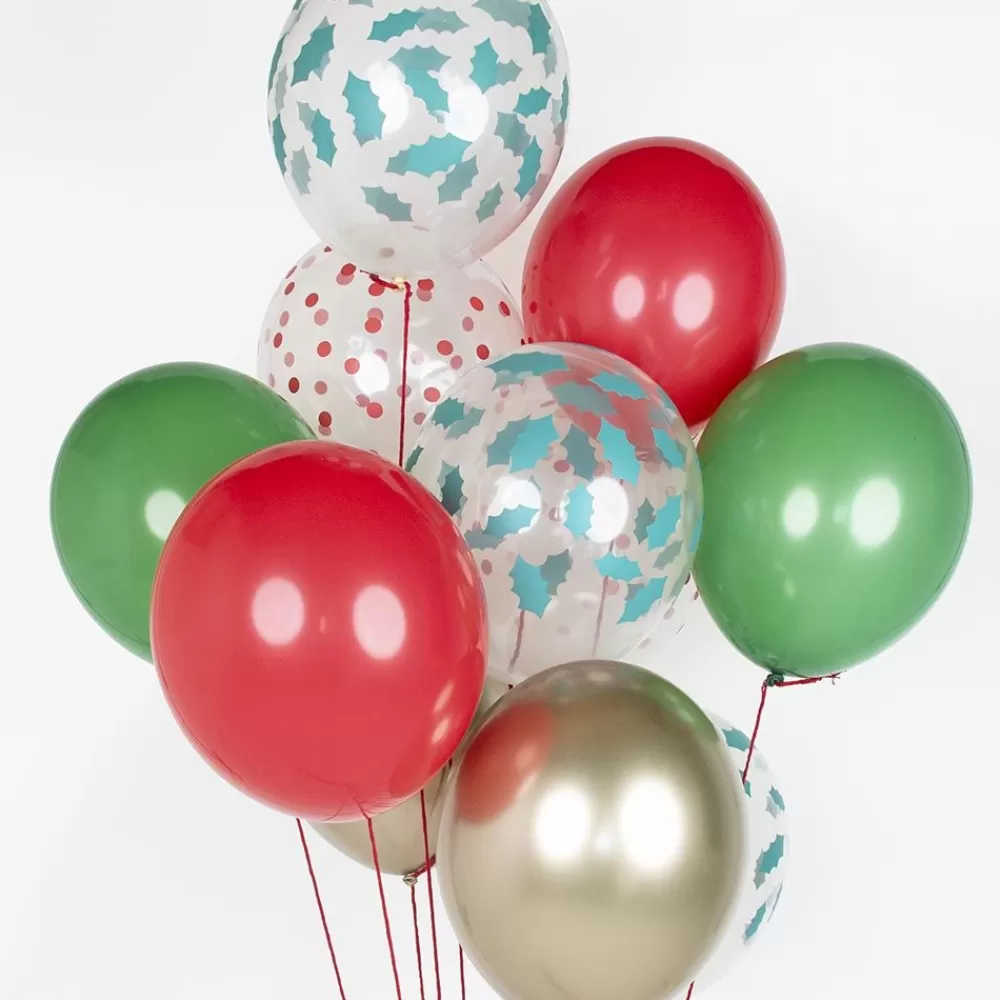 Flash Sale Balloons: 5 Holly Christmas Balloons Patterned Balloons