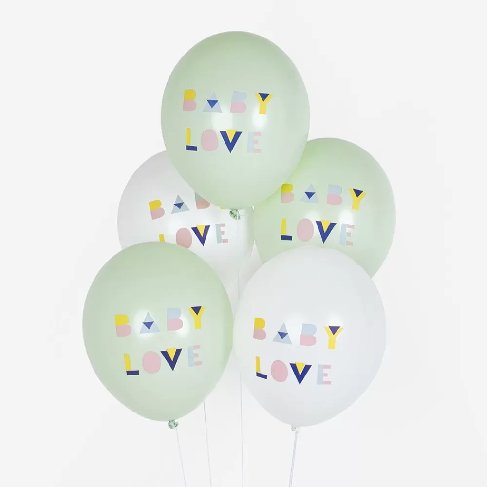 Best Balloons: 5 Mint Baby Shower Balloons Patterned Balloons