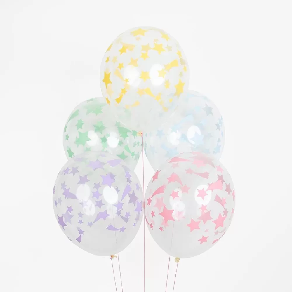 Best Balloons: 5 Pastel Star Balloons Patterned Balloons