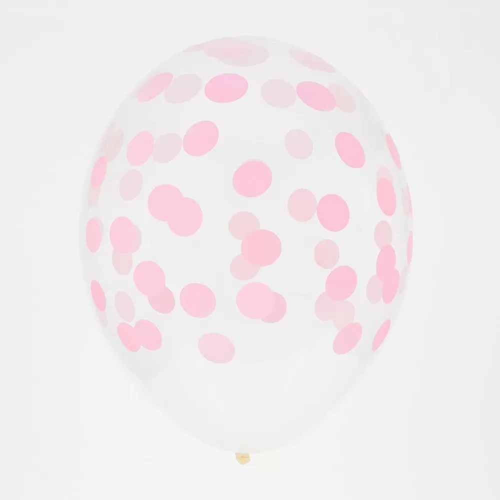 Cheap Balloons: 5 Pink Confetti Balloons Patterned Balloons