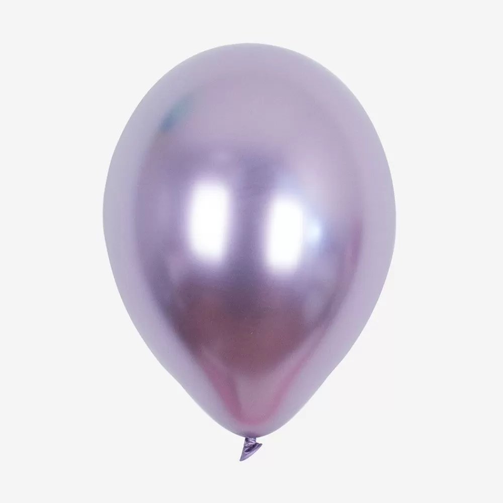 Online Balloons: 5 Purple Chrome Balloons Plain Balloons