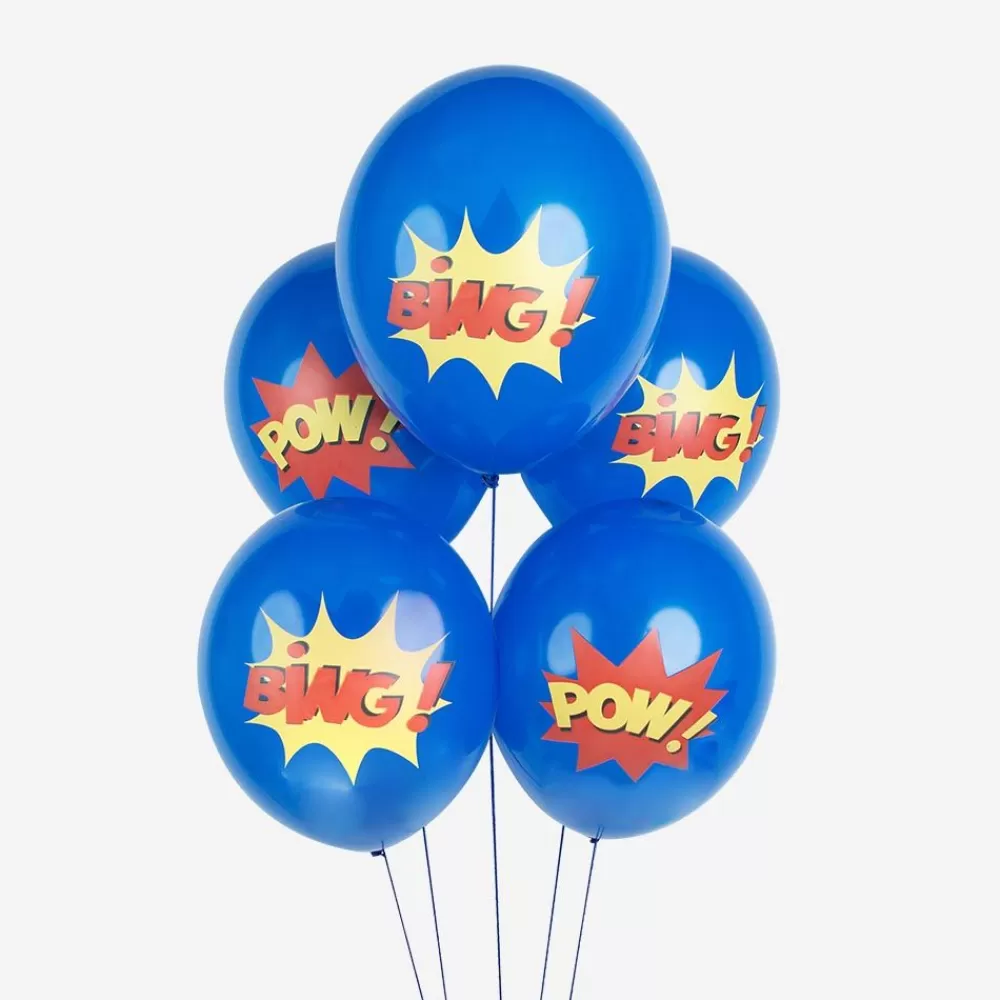 Shop Balloons: 5 Superhero Balloons Patterned Balloons