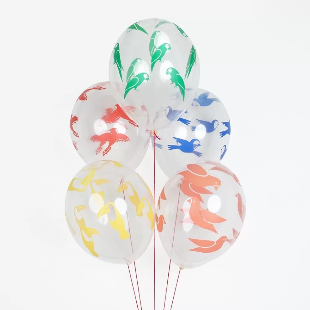 Fashion Balloons: 5 Tropical Bird Balloons Patterned Balloons