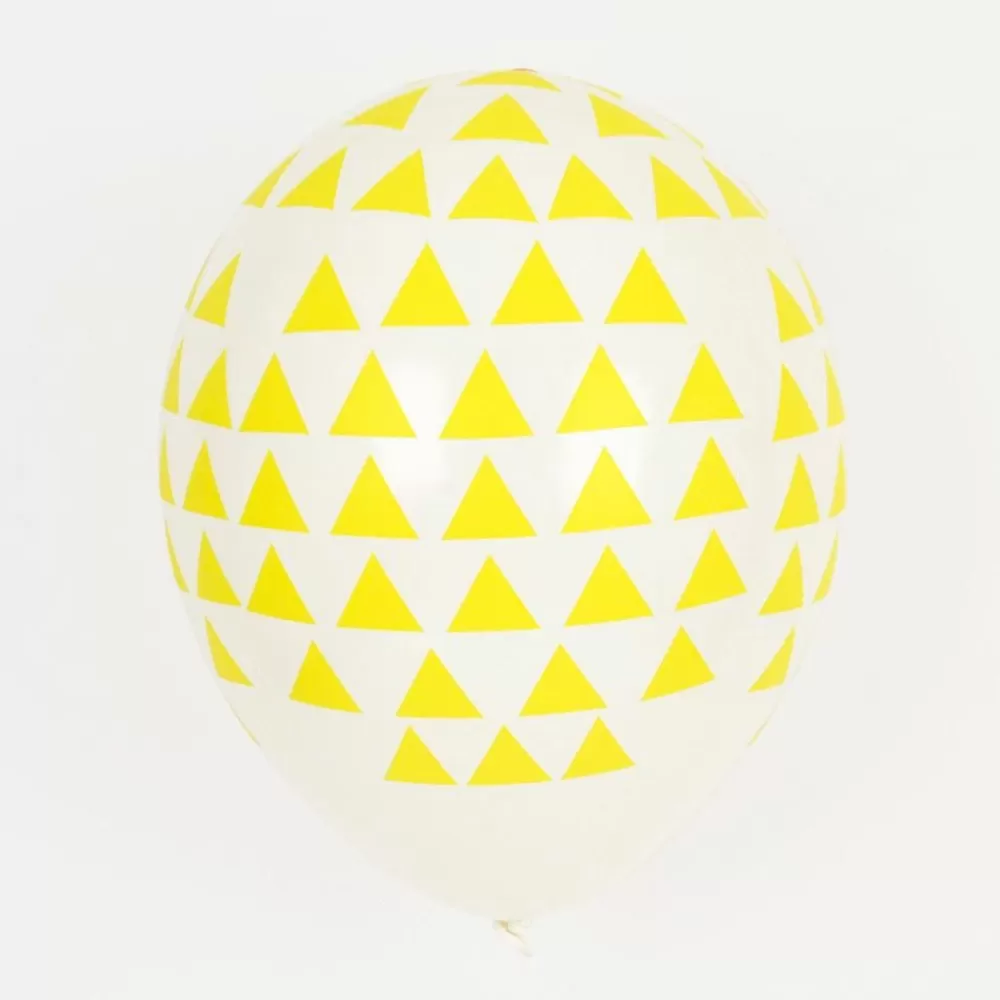 Store Balloons: 5 Yellow Triangle Balloons Patterned Balloons