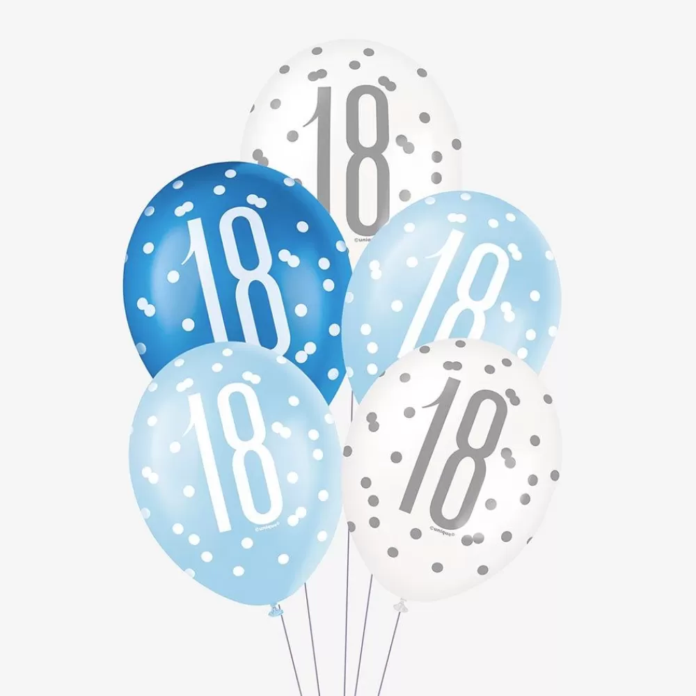 Best Balloons: 6 Blue 18 Year Old Balloons Patterned Balloons