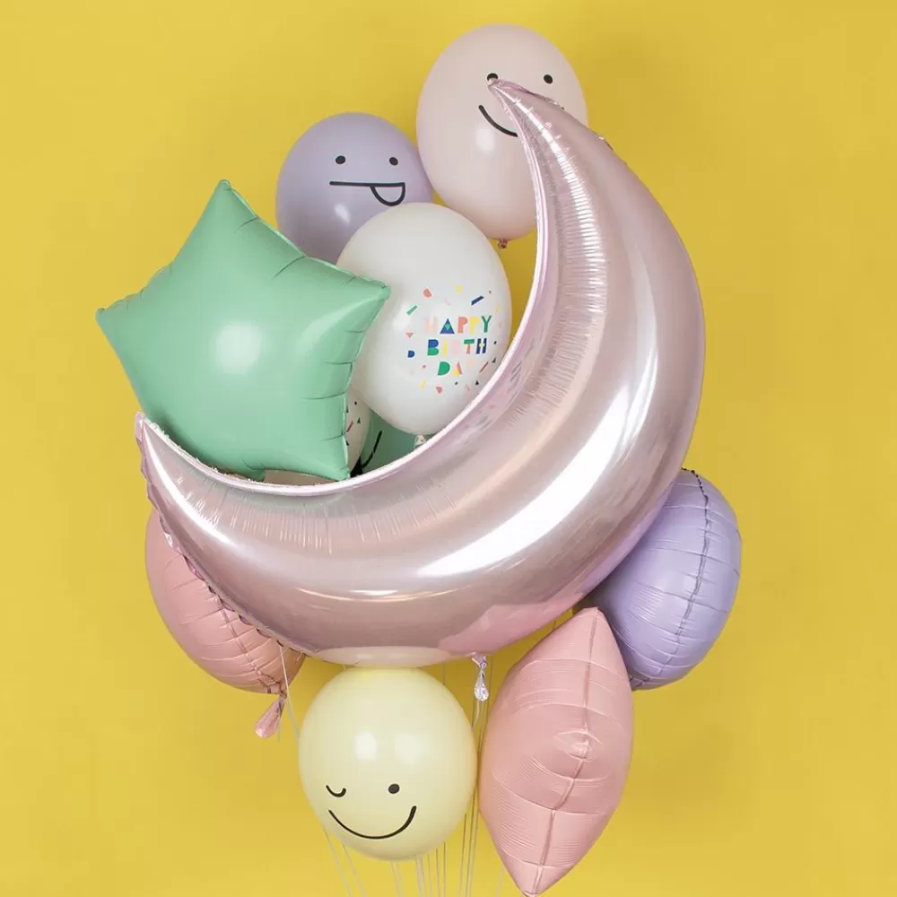 Cheap Balloons: 6 Pastel Smiley Balloons Patterned Balloons