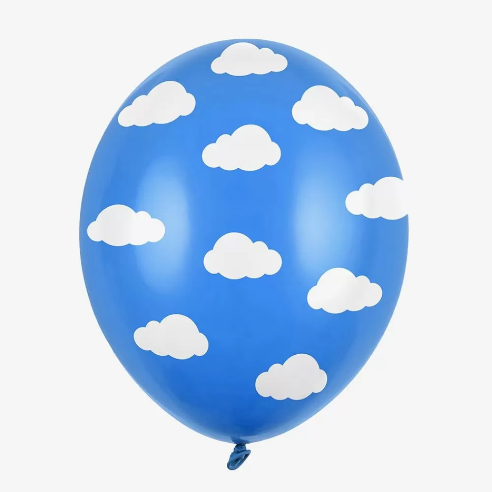 Hot Balloons: Blue Cloud Balloons Patterned Balloons