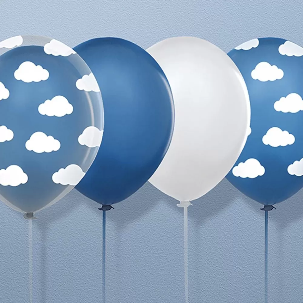 Hot Balloons: Blue Cloud Balloons Patterned Balloons