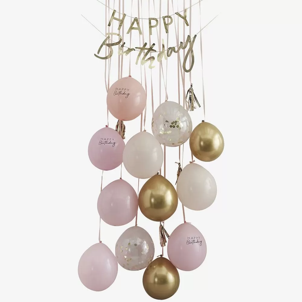 New Balloons: Happy Birthday Rose Gold Decoration Balloon Arch