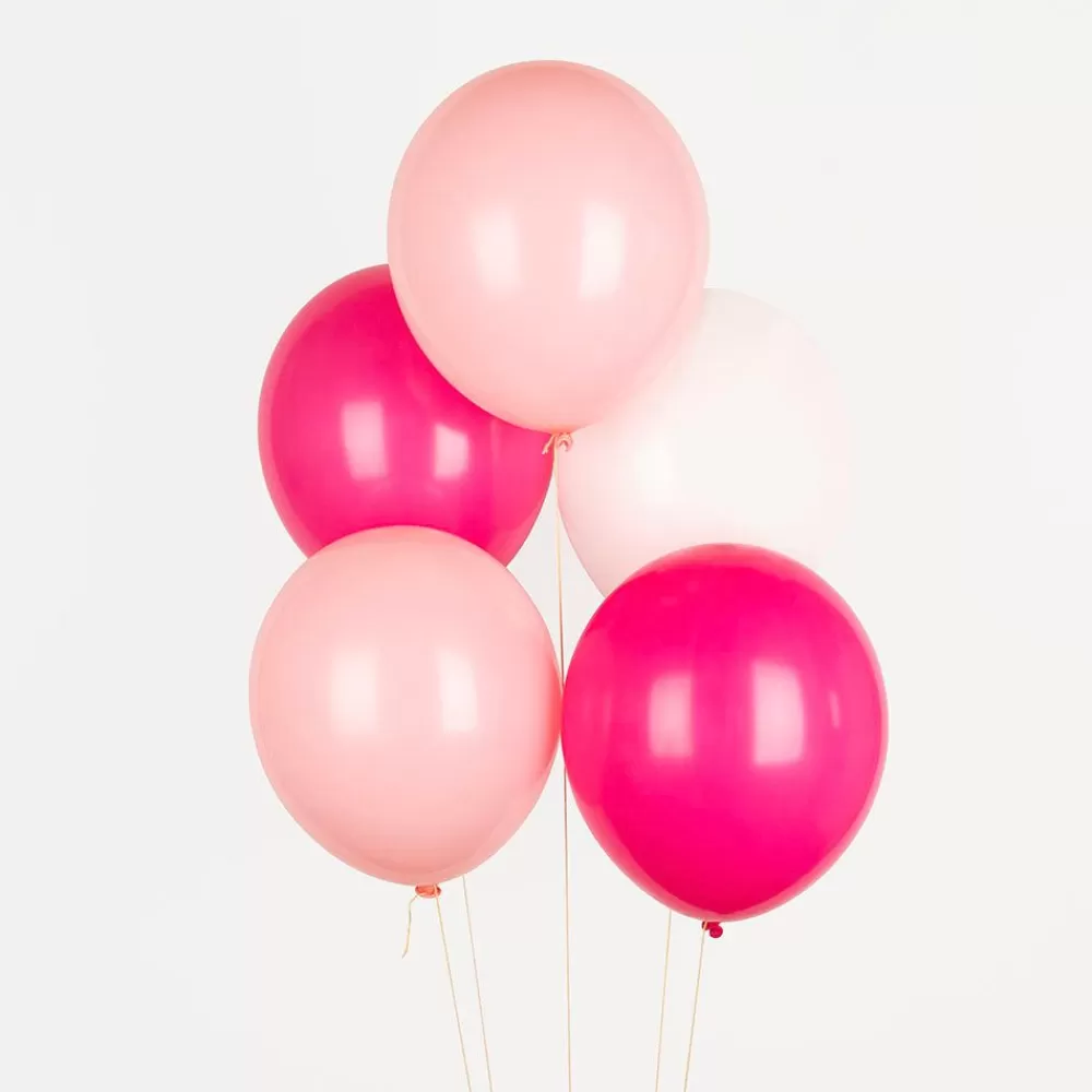 Hot Balloons: Trio Of 10 Pink Balloons Plain Balloons