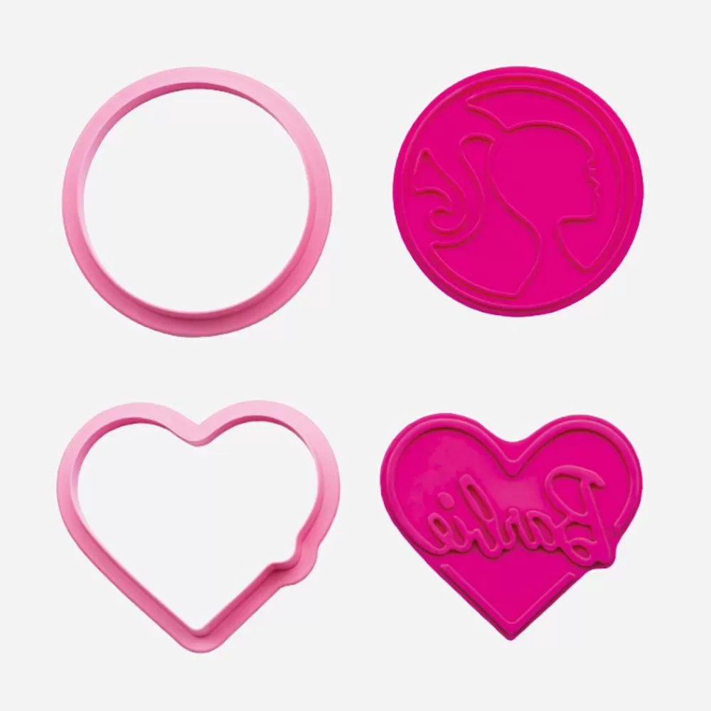 Discount Barbie Cookie Cutter + Pusher (2) Piece Holders And Cutters