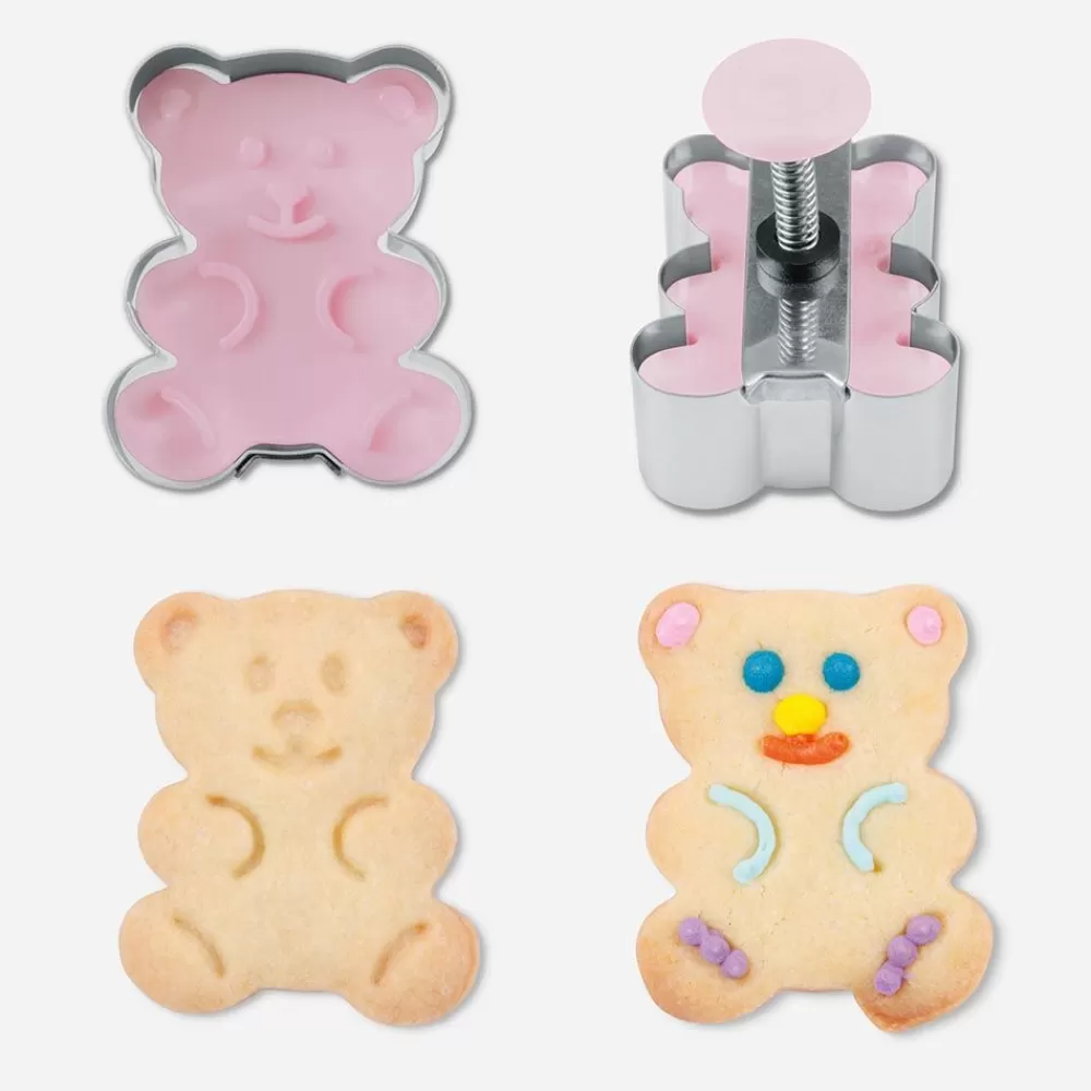 Discount Bear Cookie Cutter With Pusher Piece Holders And Cutters