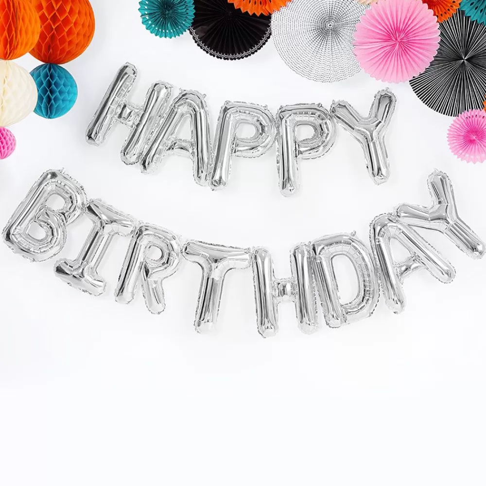 Sale Birthday Balloon - Happy Birthday Silver Letter Balloons