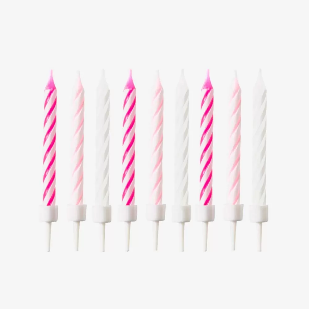 Fashion Birthday Candle: 10 Pink Candles Birthday Candles