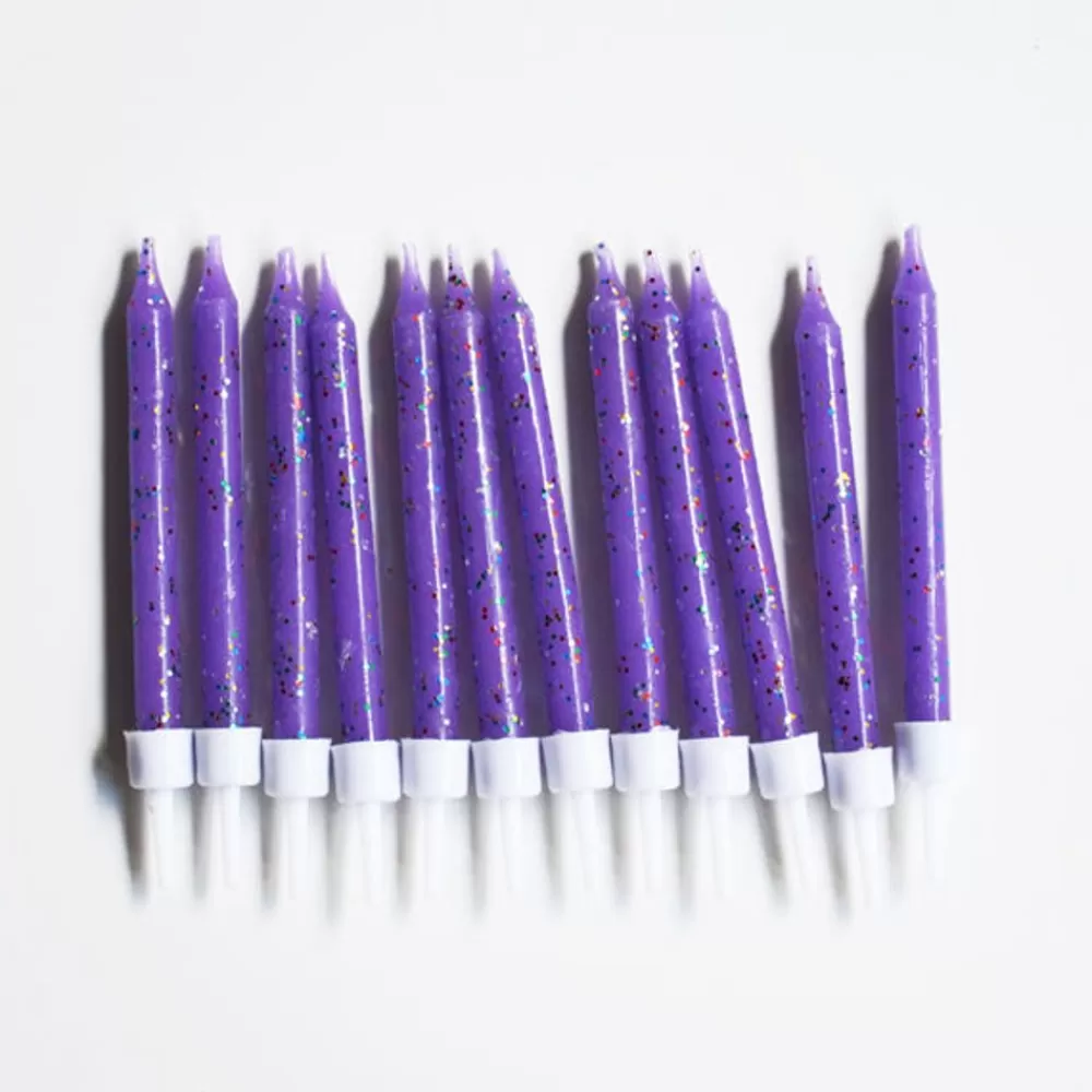 Store Birthday Candle: 12 Purple Candles Birthday Candles